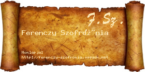 Ferenczy Szofrónia névjegykártya